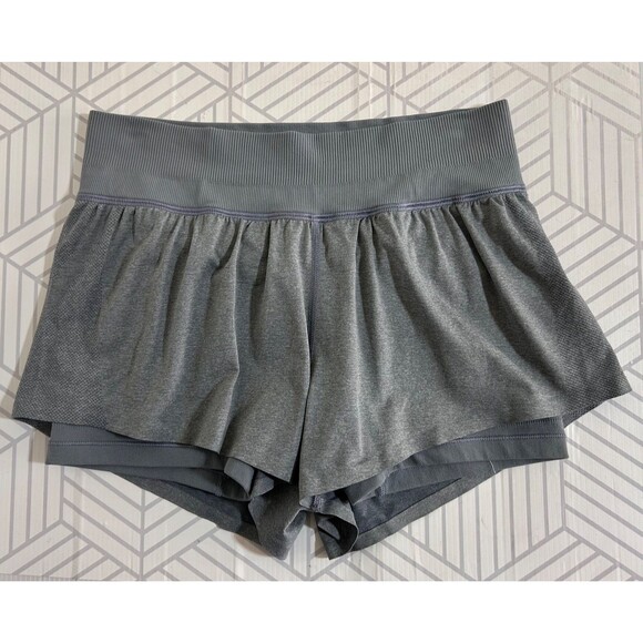 Lululemon Shorts Womens 6 Seamless Moves Magnet Grey Running 2 In 1 i - Picture 1 of 12